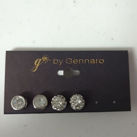 NWT Two Pair Faux Diamond Post Earrings - Picture 1 of 1